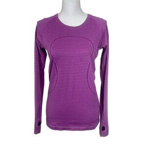 LUULEMON Swiftly Tech Long Sleeve Heathered Ultra Violet Sz 8 EUC